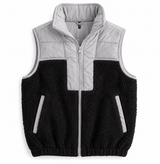 Light Gray & Black Sherpa Vest | Women's - Teigan & Co