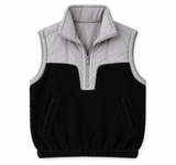 Light Gray & Black Sherpa Vest | Women's - Teigan & Co