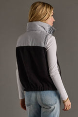 Light Gray & Black Sherpa Vest | Women's - Teigan & Co