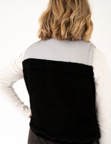 Light Gray & Black Sherpa Vest | Women's - Teigan & Co