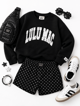 Lulu Mac Black Mini Polka Dot Crewneck | Youth - Teigan & Co
