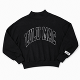 Lulu Mac Black Stitch Mockneck Terry Cloth Top | Women's - Teigan & Co