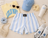 Lulu Mac Blue Pinstripe Youth Shorts - Teigan & Co