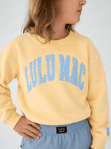 Lulu Mac Butter/Light Blue Polka Dot Crewneck | Youth - Teigan & Co