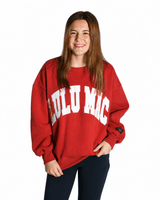 Lulu Mac Cardinal/White-Stitch Crewneck | Women's - Teigan & Co