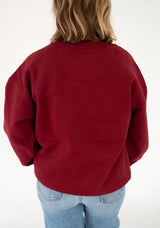 Lulu Mac Cardinal/White-Stitch Crewneck | Women's - Teigan & Co