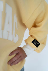 Lulu Mac Color Block-Butter Yellow & White Crew | Women's - Teigan & Co