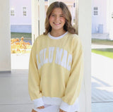 Lulu Mac Color Block-Butter Yellow & White Crew | Women's - Teigan & Co