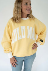 Lulu Mac Color Block-Butter Yellow & White Crew | Women's - Teigan & Co