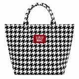 Lulu Mac Houndstooth with Crimson Patch Tote - Teigan & Co