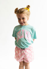 Lulu Mac Pink Polka Dot Tee - Chalky Mint | Adult and Youth - Teigan & Co