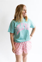 Lulu Mac Pink Polka Dot Tee - Chalky Mint | Adult and Youth - Teigan & Co