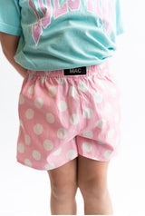 Lulu Mac Polka Dot Shorts - Light Pink | Adult & Youth - Teigan & Co