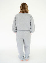Lulu Mac Puff Mock Neck Sweatshirt - Grey/Light Pink | Women's - Teigan & Co