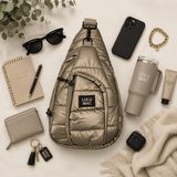 Lulu Mac Puffer Metallic Sling-Olive - Teigan & Co