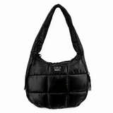 Lulu Mac Puffer Metallic Tote- Matte Black - Teigan & Co