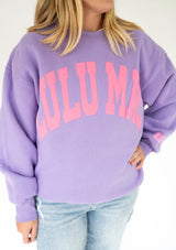 Lulu Mac Purple & Pink Puff Crew Neck | Women's - Teigan & Co