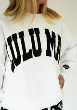 Lulu Mac White & Black Puff Crew Neck | Women's - Teigan & Co