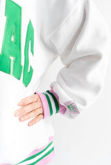 Lulu Mac White/Green Social Club Crew - Teigan & Co