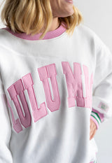 Lulu Mac White/Pink Social Club Crewneck - Teigan & Co