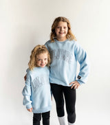 Lulu Mac Youth Mono Crew Neck - Light Blue - Teigan & Co