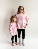 Lulu Mac Youth Mono Crew Neck - Light Pink - Teigan & Co