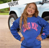 Lulu Mac Youth Royal & Pink Puff Crew | Youth - Teigan & Co