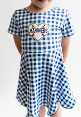 Mariners Heart Gingham Dress | Toddler & Youth - Teigan & Co
