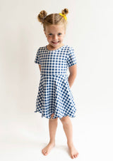 Navy Gingham Active Dress | Toddler & Youth - Teigan & Co
