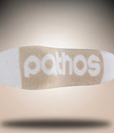 Pathos Socks: “Amazing Grace" Tan with White - Teigan & Co
