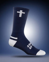 Pathos Socks: “Armor of God” Navy Blue and White - Teigan & Co