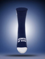 Pathos Socks: “Armor of God” Navy Blue and White - Teigan & Co