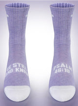 Pathos Socks: “Be Still" Lavender & White - Teigan & Co