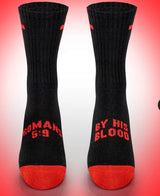 Pathos Socks: “By His Blood" Black with Red - Teigan & Co