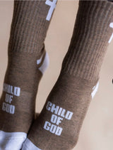 Pathos Socks: “Child of God" New Earth and White - Teigan & Co