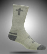 Pathos Socks: “God is Good" White Heather and Granite - Teigan & Co