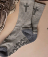 Pathos Socks: “God is Good" White Heather and Granite - Teigan & Co