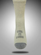 Pathos Socks: “God is Good" White Heather and Granite - Teigan & Co
