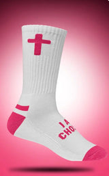 Pathos Socks: "I am Chosen" Dragonfruit Pink - Teigan & Co