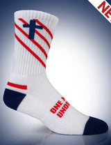 Pathos Socks: “ One Nation Under God" White, Red & Blue - Teigan & Co