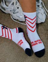 Pathos Socks: “ One Nation Under God" White, Red & Blue - Teigan & Co
