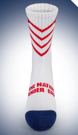 Pathos Socks: “ One Nation Under God" White, Red & Blue - Teigan & Co