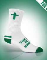 Pathos Socks: “The Lord is my Shepherd Psalm 23 : White & Green - Teigan & Co