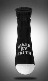 Pathos Socks: “Walk by Faith” Black and White - Teigan & Co