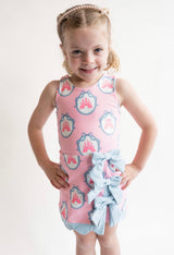 Pink Castle Bow Athletic Dress Set | Toddler & Youth - Teigan & Co