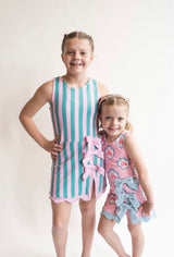 Pink Castle Bow Athletic Dress Set | Toddler & Youth - Teigan & Co