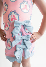 Pink Castle Bow Athletic Dress Set | Toddler & Youth - Teigan & Co