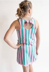Pink & Green Stripped Bow Athletic Dress Set | Toddler & Youth - Teigan & Co