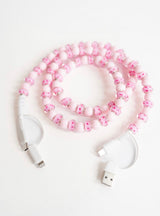 Pink Hearts Beaded 4 - in - 1 Charging Cable - Teigan & Co