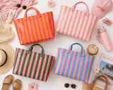 Pinstripe Summer Totes - Teigan & Co